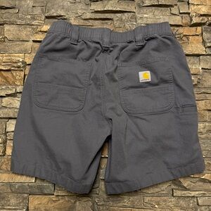 Carhartt Rugged Flex Shorts Mens 30 Gray Canvas Relaxed Fit Drawstring Casual 8”